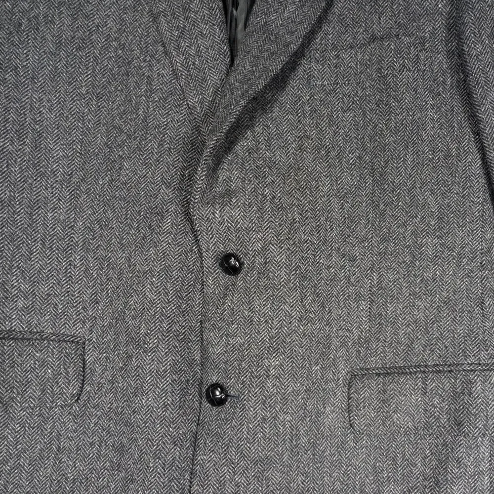 Brooks Brothers Blazer Mens 45R Gray Herringbone Wool Sport Coat Classic Jacket